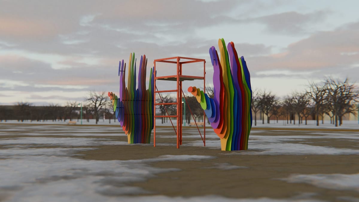 Festival de inverno na praia revela instalações inspiradas em miragens